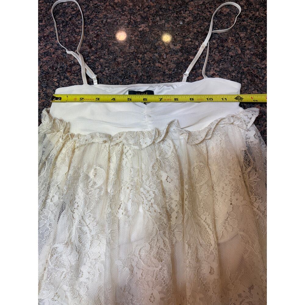AFRM Babydoll Lace Mini Dress with Built in Bodysuit Cream Size S NWT - Picture 9 of 16